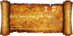 Köberling Péter névjegykártya